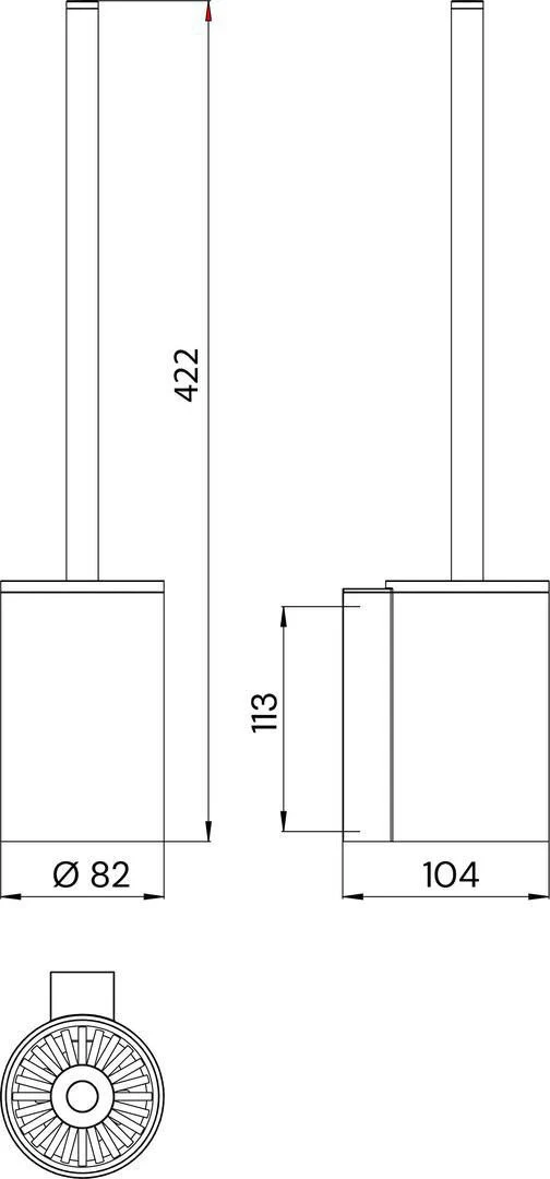 EMCO Toilettenbürstengarnitur S 85 13400 Wandmodell schwarz-matt