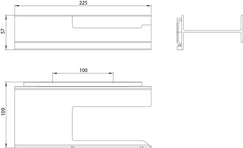 EMCO Papierhalter S 85 Aufnahme rechts schwarz-matt – Wandmontage