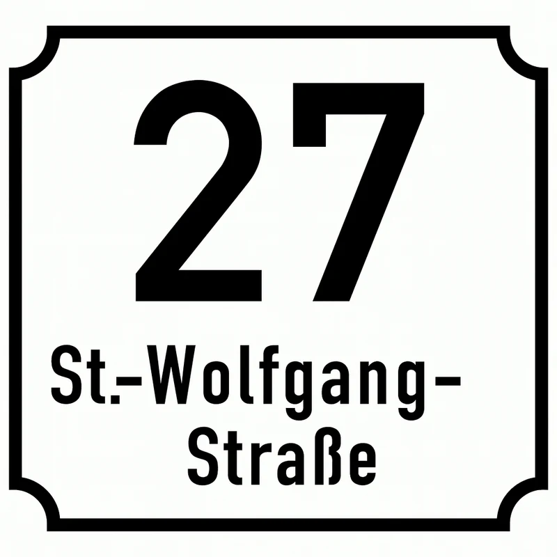 Hausnummernschild Aluminium 165x200mm, weiß, mit Rahmen, mit Straßenabgabe, 2mm, Ra1, inkl. 4 Bohrungen in den Ecken