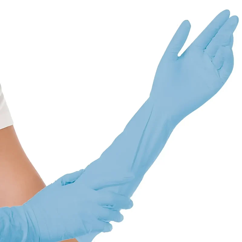 Hygostar "Extra Safe Superlong" Nitril-Handschuhe Blau 50 Stück