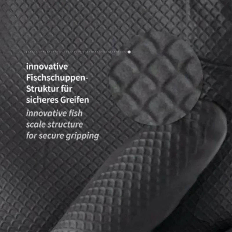 Hygostar Power Grip Long Nitril-Handschuhe Schwarz 50 Stück