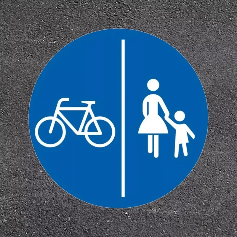 PREMARK ™ Farbige Fahrbahnmarkierung, VZ241-30, Getrennter Rad- und Gehweg - Radweg links, 2000x1000 – VPE 1 Stück