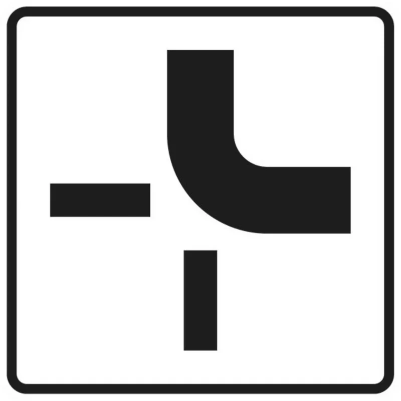 Verkehrszeichen VZ1002-21 Verlauf der Vorfahrtstraße