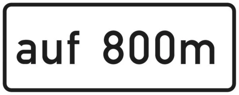 Verkehrszeichen VZ1001-34 auf ... m (verbal) (in Verbindung mit Fahrstreifentafeln Z. 521 ff.)