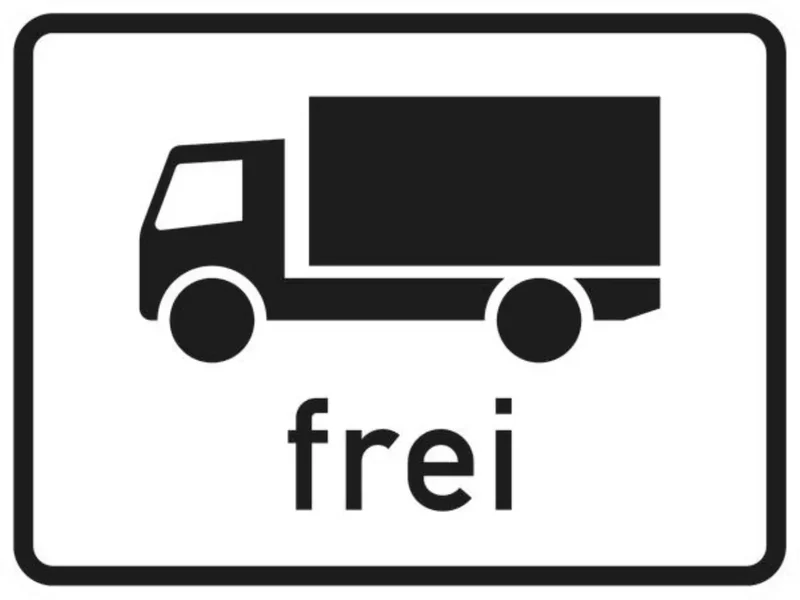 Verkehrszeichen VZ1024-12 Kraftfahrzeuge mit einer zul. Gesamtmasse von 3,5 t, einschließlich ihrer Anhänger und Zugmaschinen, ausgenommen Personenkraftwagen und Kraftomnibussen frei