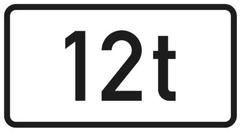 Verkehrszeichen VZ1053-37 Massenangaben - 12 t