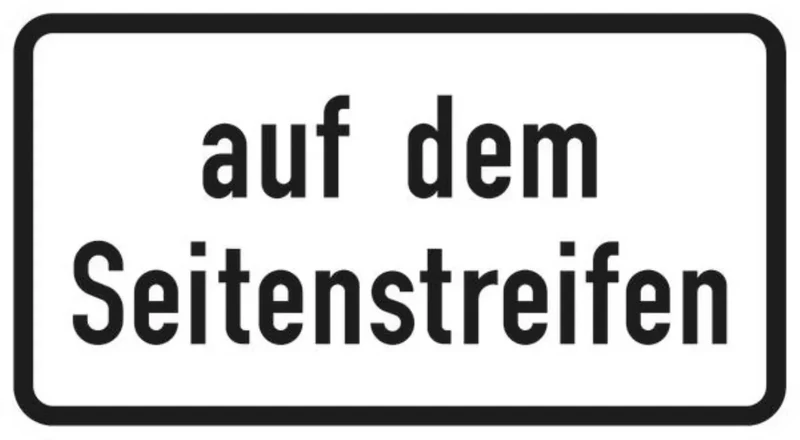 Verkehrszeichen VZ1053-34 Auf dem Seitenstreifen