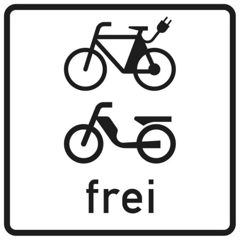 Verkehrszeichen VZ1022-15 E-Bikes und Mofas frei