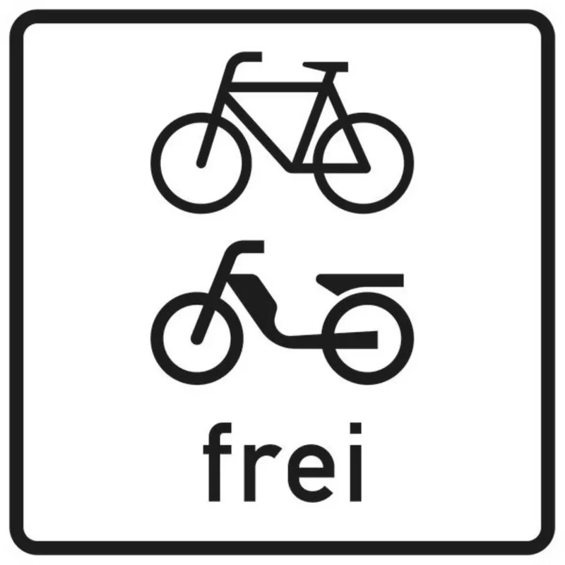 Verkehrszeichen VZ1022-14 Radverkehr und Mofas frei