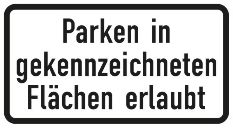Verkehrszeichen VZ1053-30 Parken in gekennzeichneten Flächen erlaubt