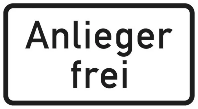 Verkehrszeichen VZ1020-30 Anlieger frei