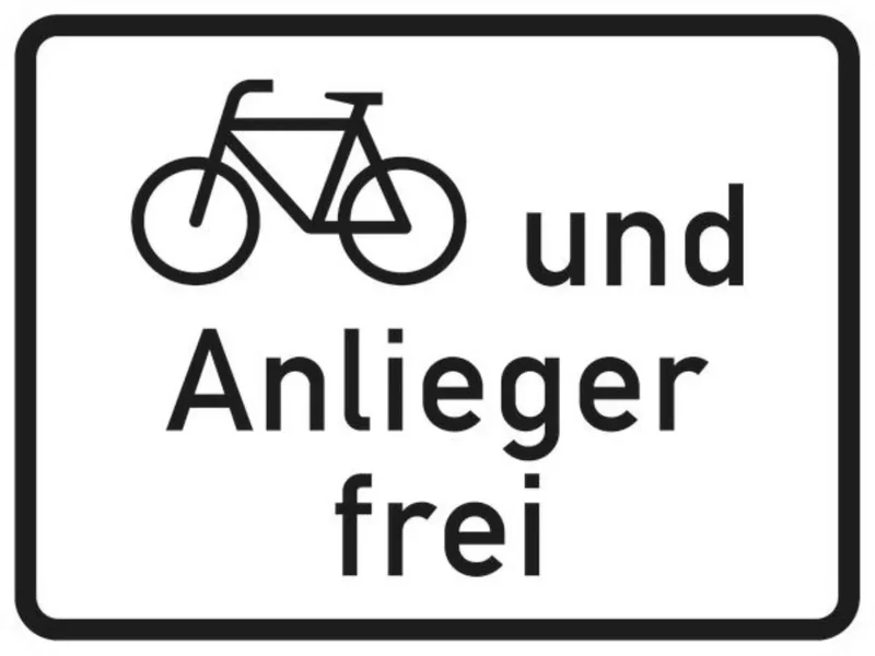 Verkehrszeichen VZ1020-12 Radverkehr und Anlieger frei