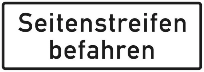 Verkehrszeichen VZ1013-50 Seitenstreifen befahren