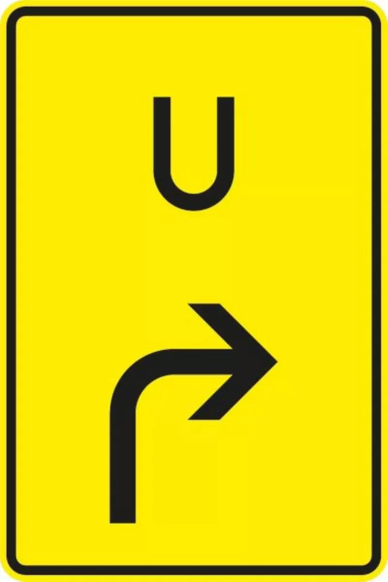 Verkehrszeichen VZ455.1-20 Ankündigung oder Fortsetzung der Umleitung, Vorankündigung rechts