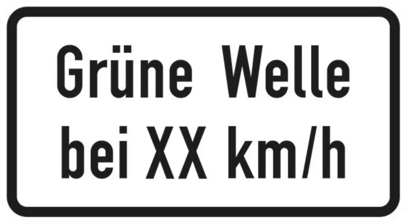 Verkehrszeichen VZ1012-34 Grüne Welle bei XX km/h