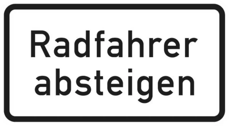 Verkehrszeichen VZ1012-32 Radfahrer absteigen