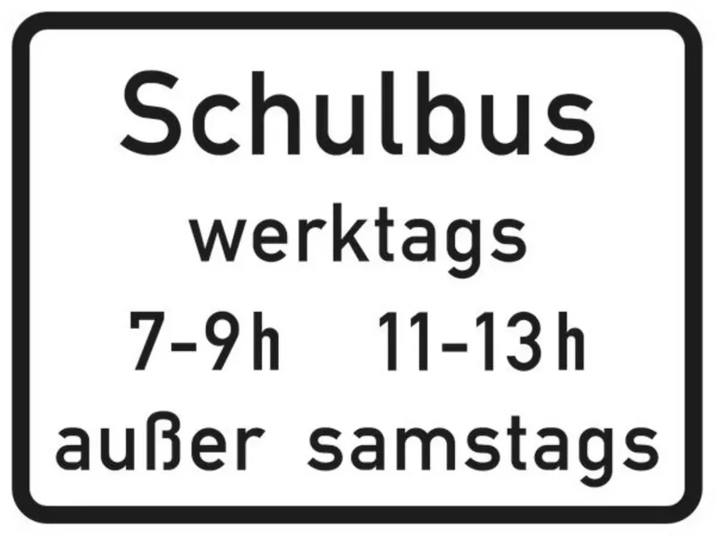 Verkehrszeichen VZ1042-36 Schulbus (tageszeitliche Benutzung)