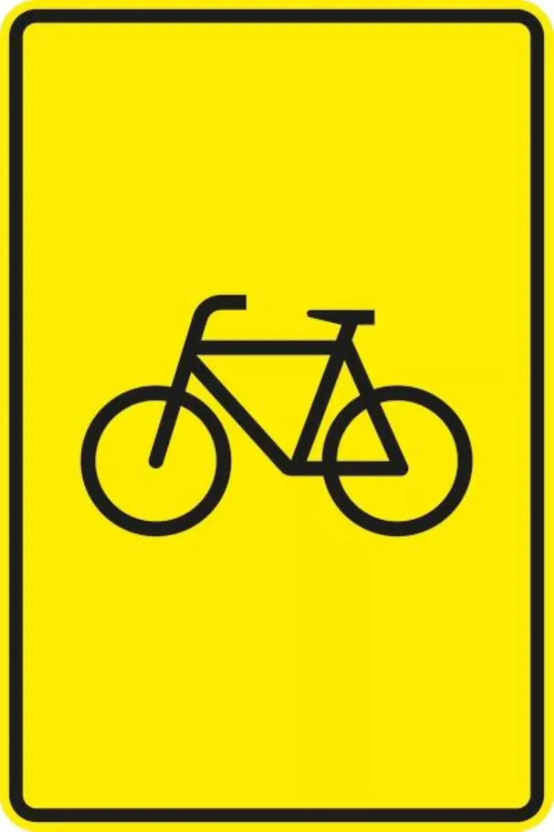Verkehrszeichen VZ442-53 Vorwegweiser für Radverkehr, ohne Pfeilsymbol