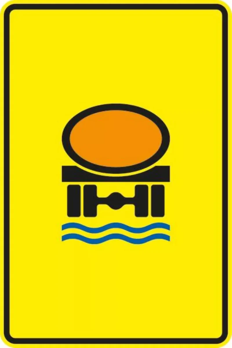 Verkehrszeichen VZ442-52 Vorwegweiser für Fahrzeuge mit wassergefährdender Ladung, ohne Pfeilsymbol