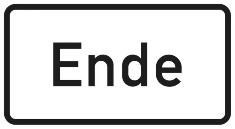 Verkehrszeichen VZ1012-31 Ende