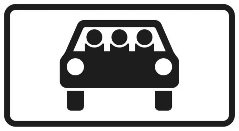 Verkehrszeichen VZ1010-71 mehrfach besetzte Personenkraftwagen
