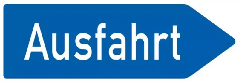Verkehrszeichen VZ333 Ausfahrt von der Autobahn (diese Nummer trug das Zeichen bereits vor 1992), bisher Zeichen 333-20