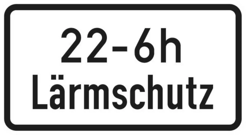 Verkehrszeichen VZ1040-35 Lärmschutz mit (Zeitangabe)