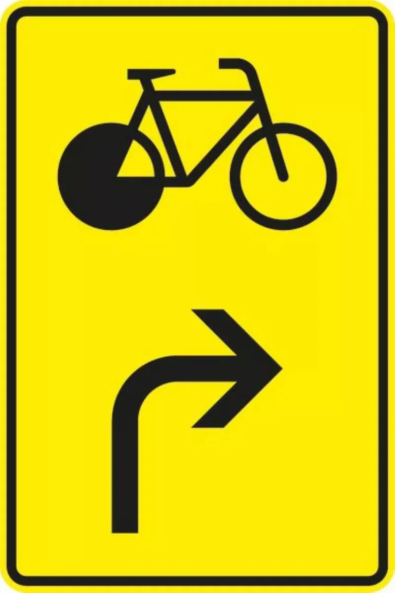 Verkehrszeichen VZ442-23 Vorwegweiser für Radverkehr, rechtsweisend