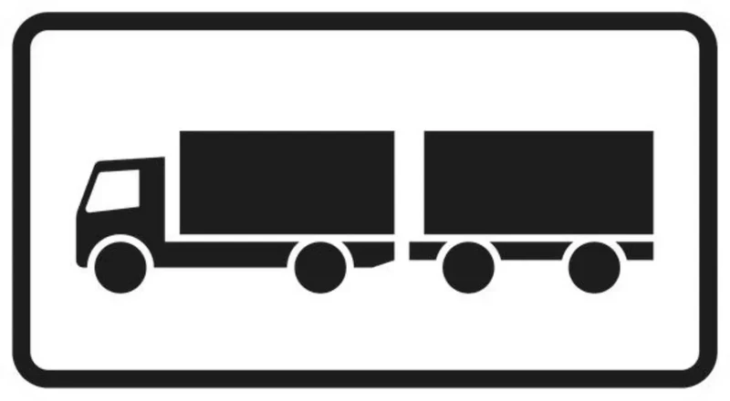 Verkehrszeichen VZ1010-60 Lastkraftwagen mit Anhänger