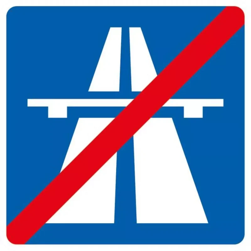 Verkehrszeichen VZ330.2 Ende der Autobahn