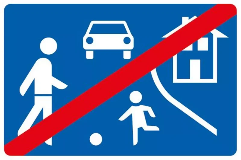 Verkehrszeichen VZ325.2 Ende eines verkehrsberuhigten Bereichs