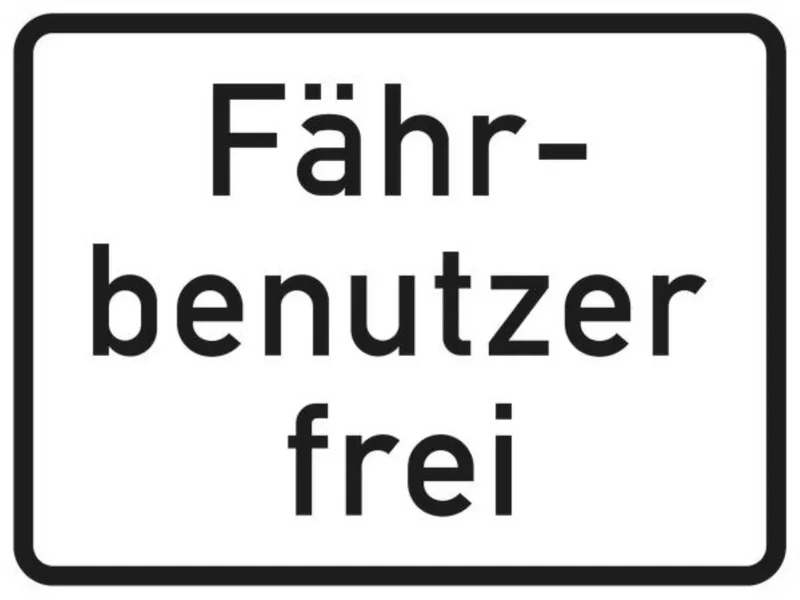 Verkehrszeichen VZ1028-34 Fährbenutzer frei