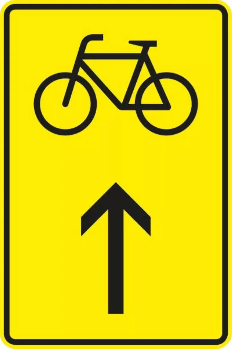 Verkehrszeichen VZ422-36 Wegweiser für Radverkehr, geradeaus