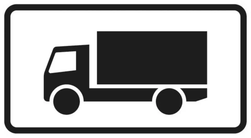 Verkehrszeichen VZ1010-51 Kraftfahrzeuge mit einer zulässigen Gesamtmasse über 3,5 t, einschließlich ihrer Anhänger und Zugmaschinen, ausgenommen Pkw und Kraftomnibusse