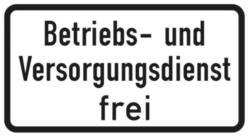 Verkehrszeichen VZ1026-39 Betriebs- und Versorgungsdienst frei