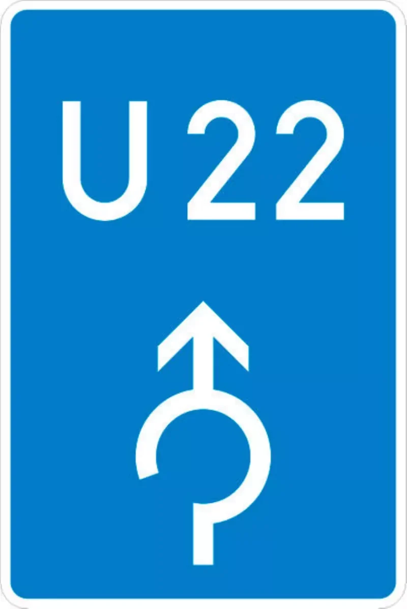 Verkehrszeichen VZ460-31 Bedarfsumleitung im Kreisverkehr geradeaus