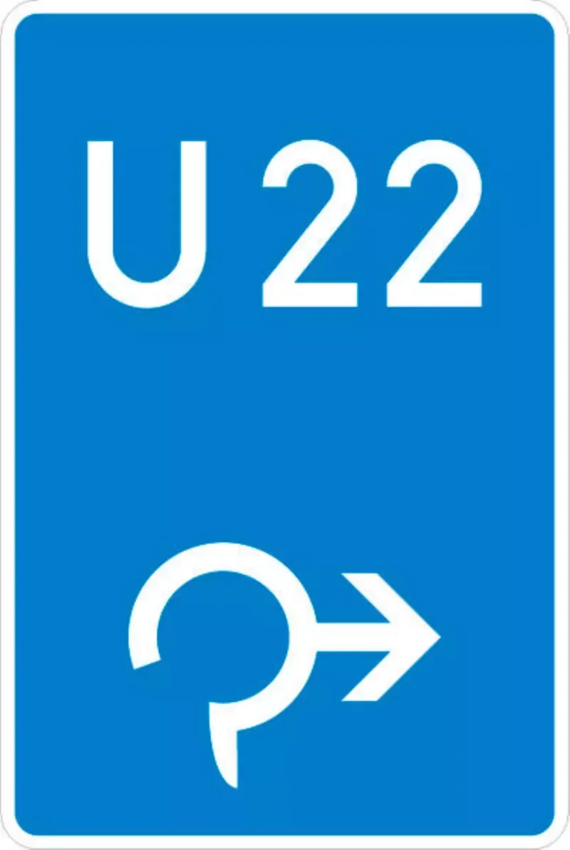 Verkehrszeichen VZ460-23 Bedarfsumleitung im Kreisverkehr rechts