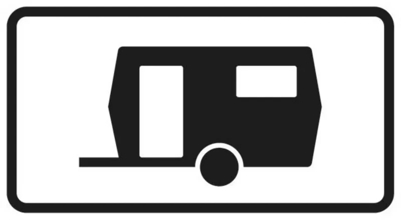 Verkehrszeichen VZ1010-13 Kennzeichnung von Parkflächen auf denen Wohnwagen auch länger als 14 Tage parken dürfen