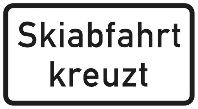 Verkehrszeichen VZ1007-55 Skiabfahrt kreuzt