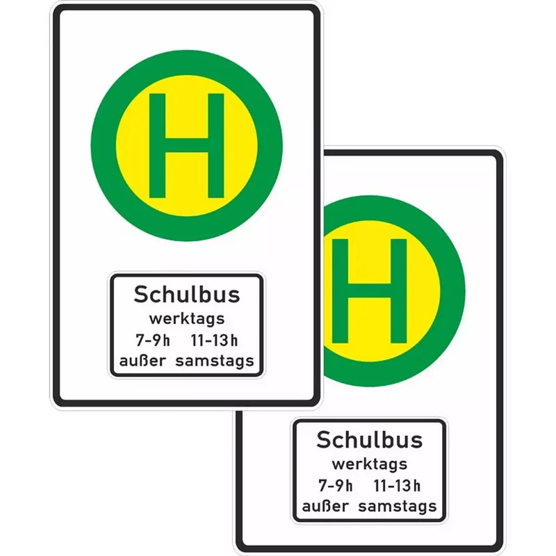 Verkehrszeichen VZ224-41 Schulbushaltestelle mit Zusatzzeichen 1042-36 doppelseitig