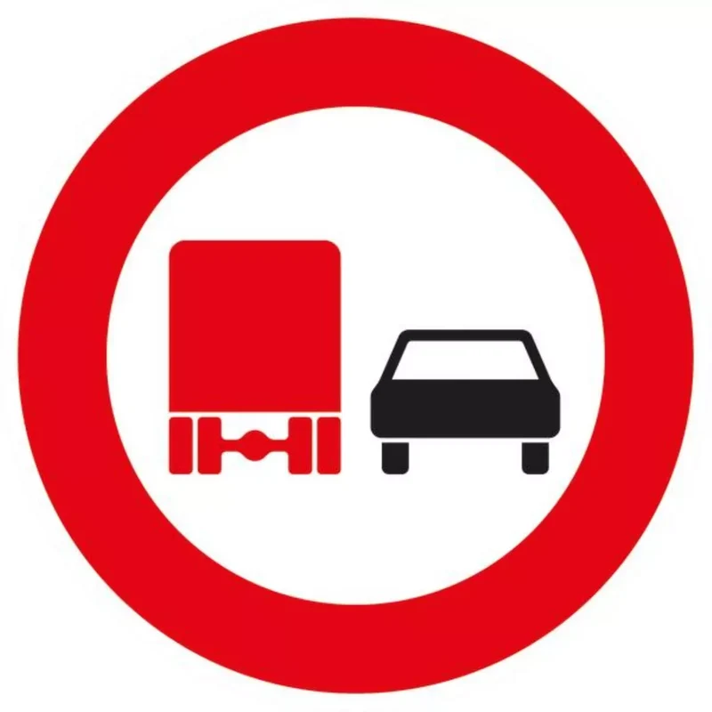 Verkehrszeichen VZ277 Überholverbot für Kraftfahrzeuge über 3,5 t