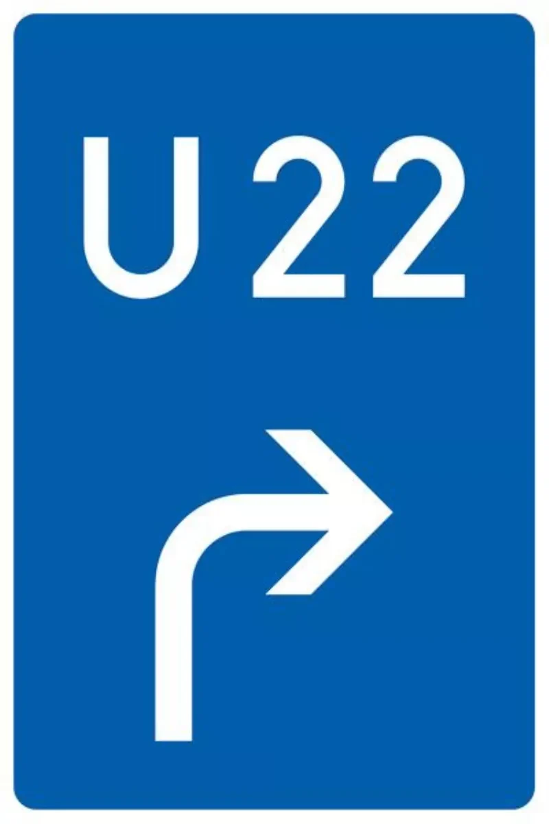Verkehrszeichen VZ460-20 Bedarfsumleitung, Vorankündigung rechts