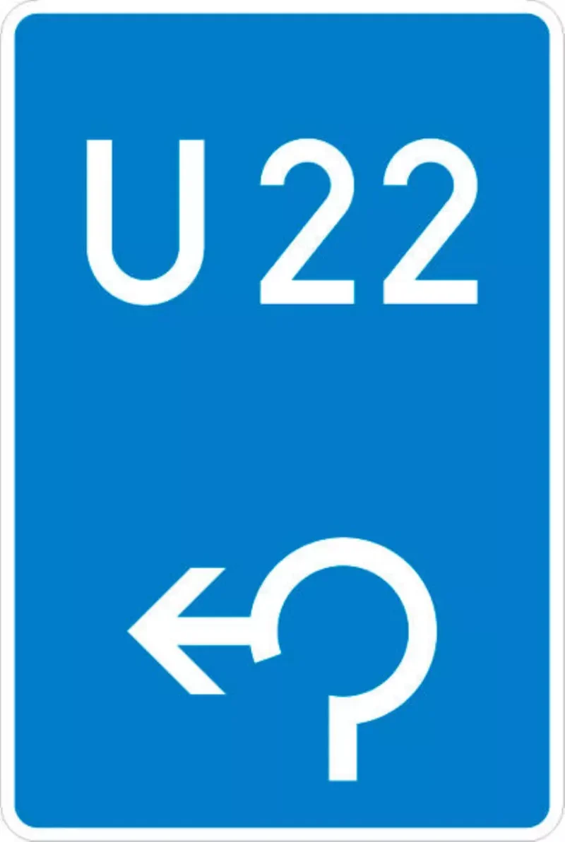 Verkehrszeichen VZ460-13 Bedarfsumleitung im Kreisverkehr links