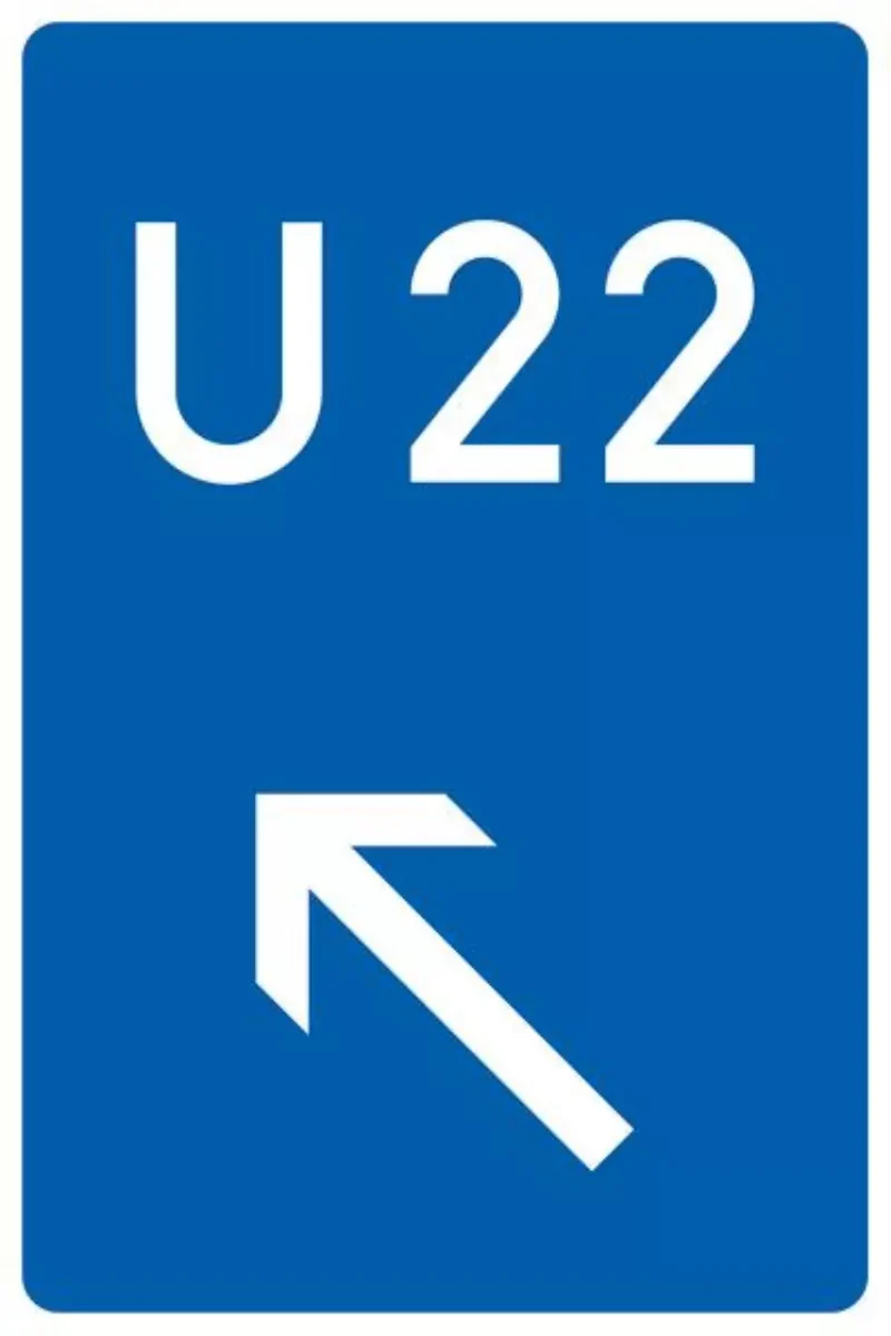 Verkehrszeichen VZ460-12 Bedarfsumleitung, links einordnen
