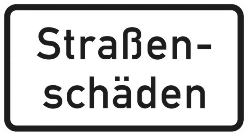 Verkehrszeichen VZ1007-34 Straßenschäden