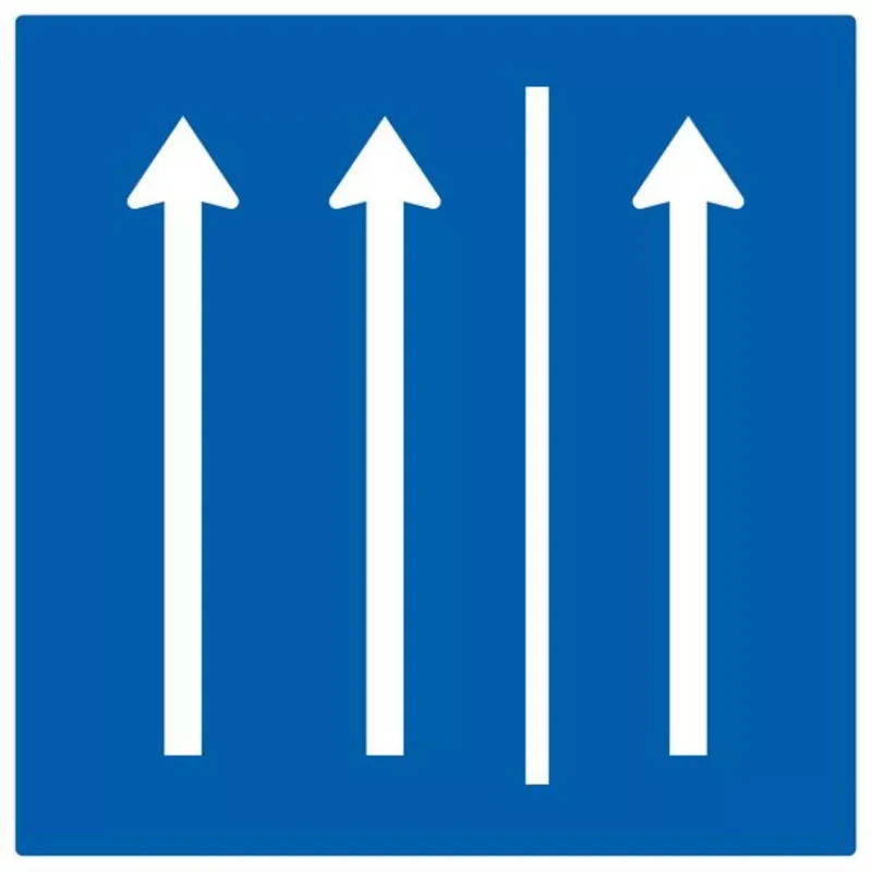 Verkehrszeichen VZ223.1-50 Seitenstreifen befahren – 2 Fahrstreifen und Seitenstreifen, bisher Zeichen 223.1