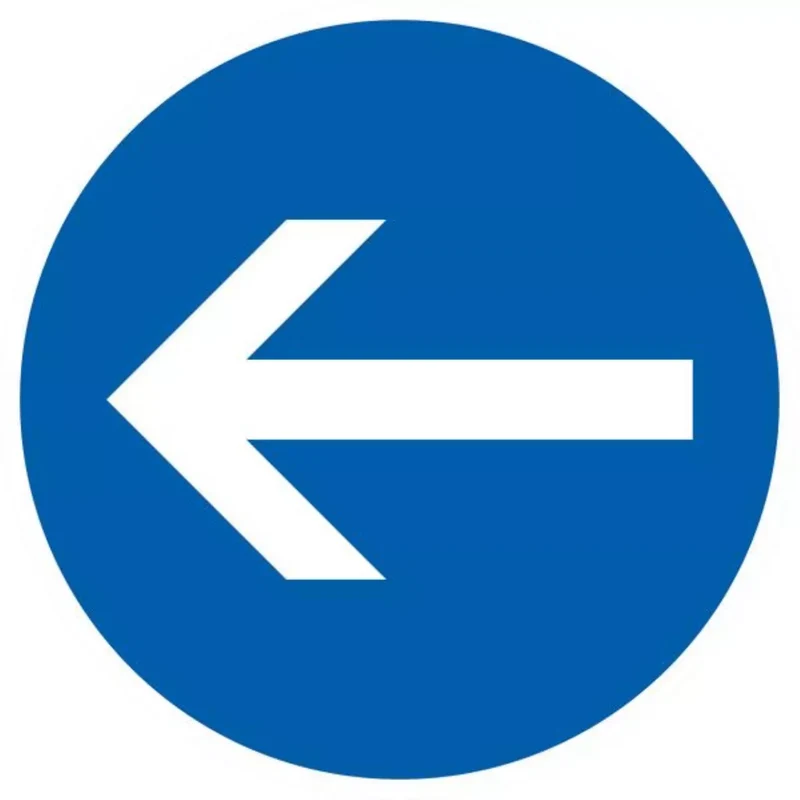 Verkehrszeichen VZ211-10 Vorgeschriebene Fahrtrichtung hier links