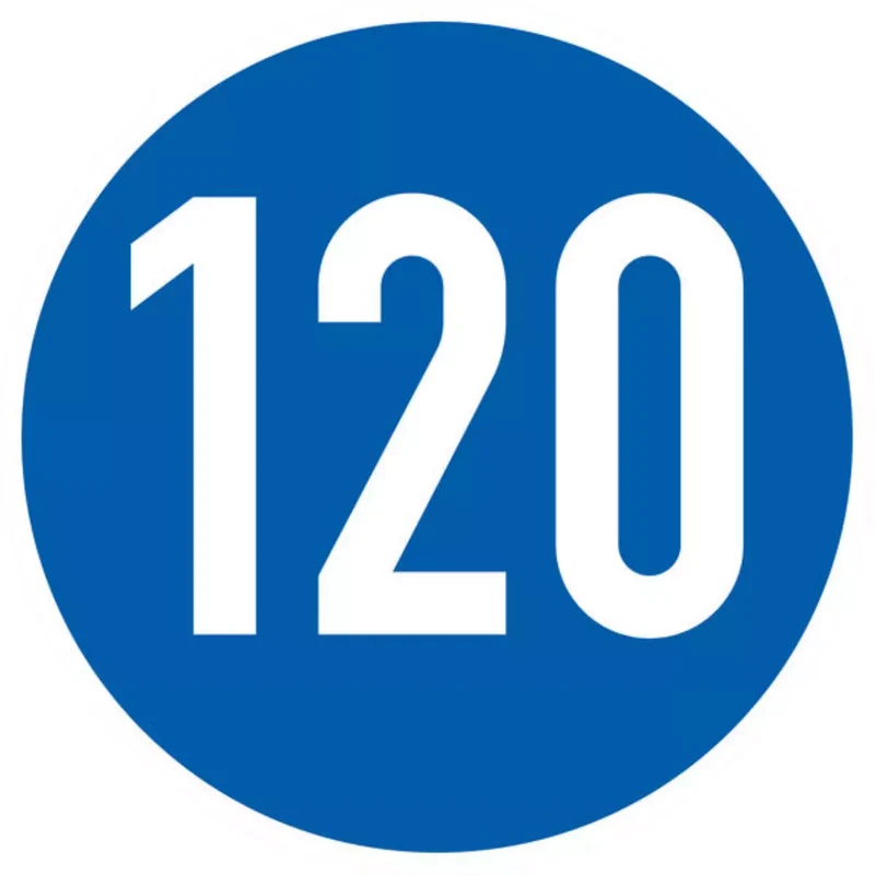 Verkehrszeichen VZ275-120 Vorgeschriebene Mindestgeschwindigkeit 120 km/h