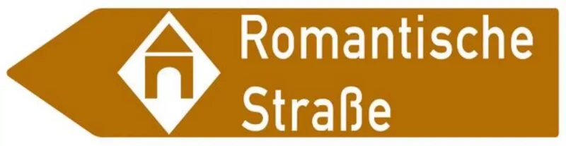Verkehrszeichen VZ386.2-12 Touristische Route, Pfeilwegweiser linksweisend, neues Zeichen