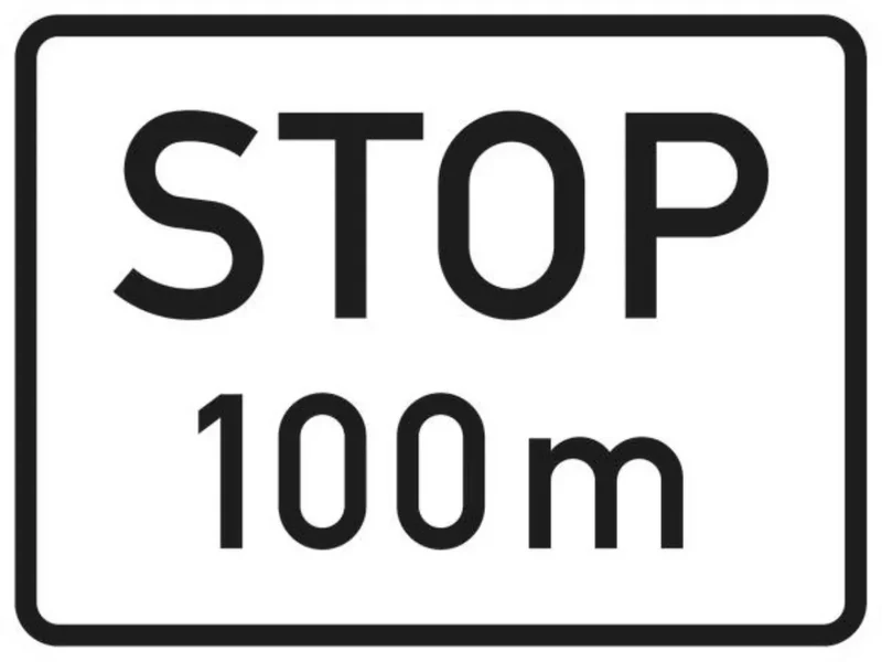Verkehrszeichen VZ1004-32 Stopp in … m